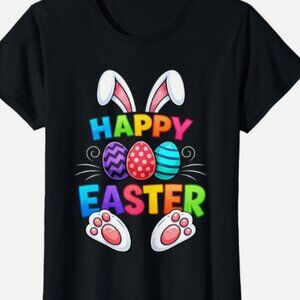 Happy Easter Day Cute Easter Funny Bunny Eggs Ladies' Crewneck T-Shirt